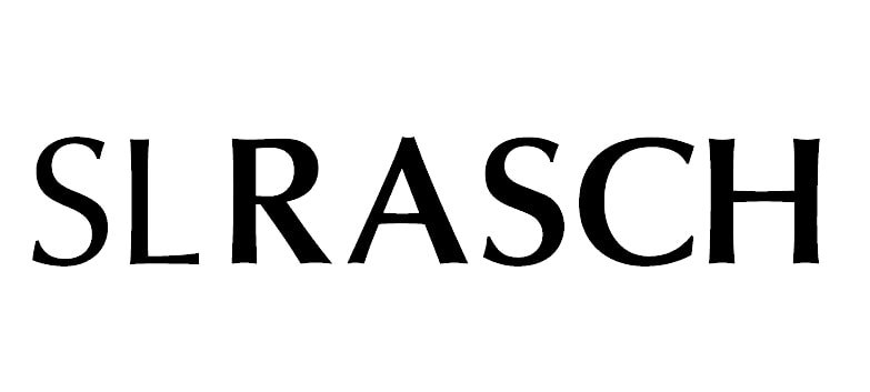 A black and white logo with the word srasch connected to Sl Rasch GmbH.